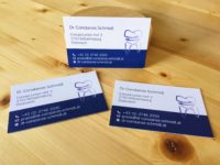 Visitenkarten und Logo für Zahnärztin Dr. Constanze Schmidl